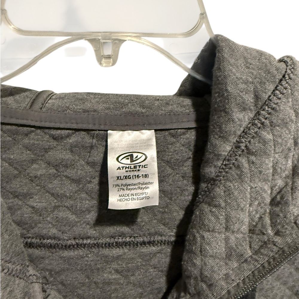Athletic Works Quilted Charcoal Jacket/Hoodie - Picture 2 of 9